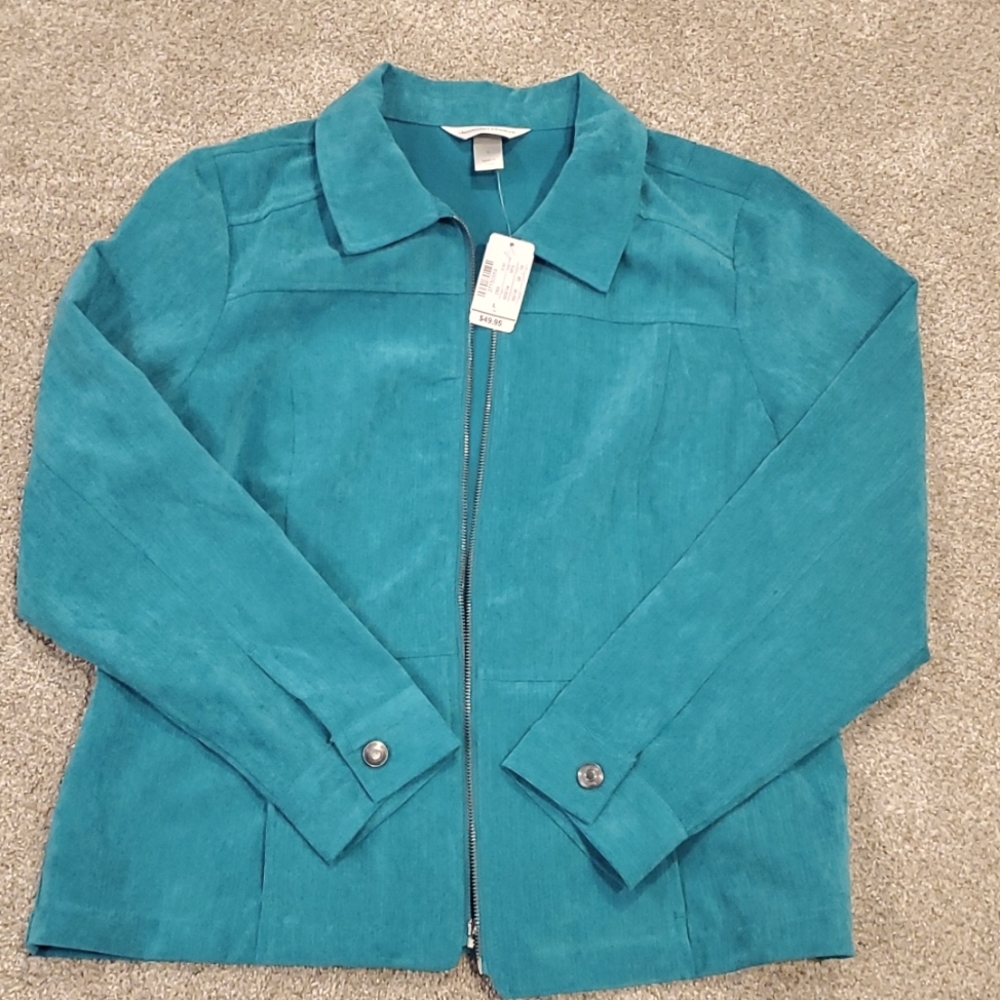 Christopher and Banks Women's L Zip Jacker